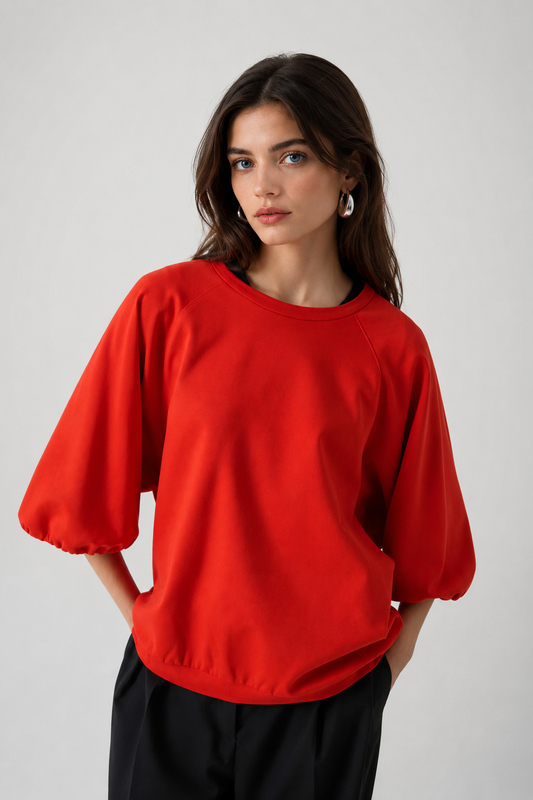 BEATRICE Milan stich sweatshirt Tomato