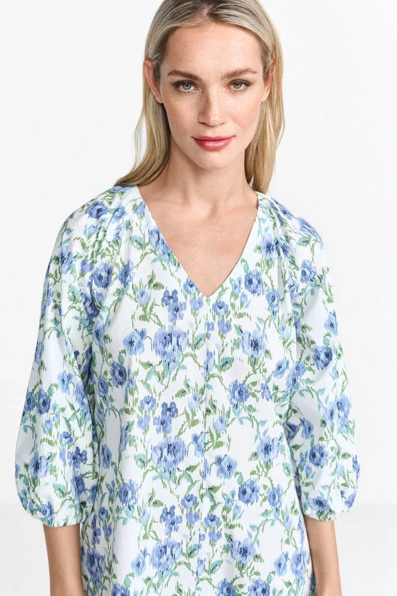 RICH & ROYAL BLOUSE DRESS WITH FLORAL PRINT