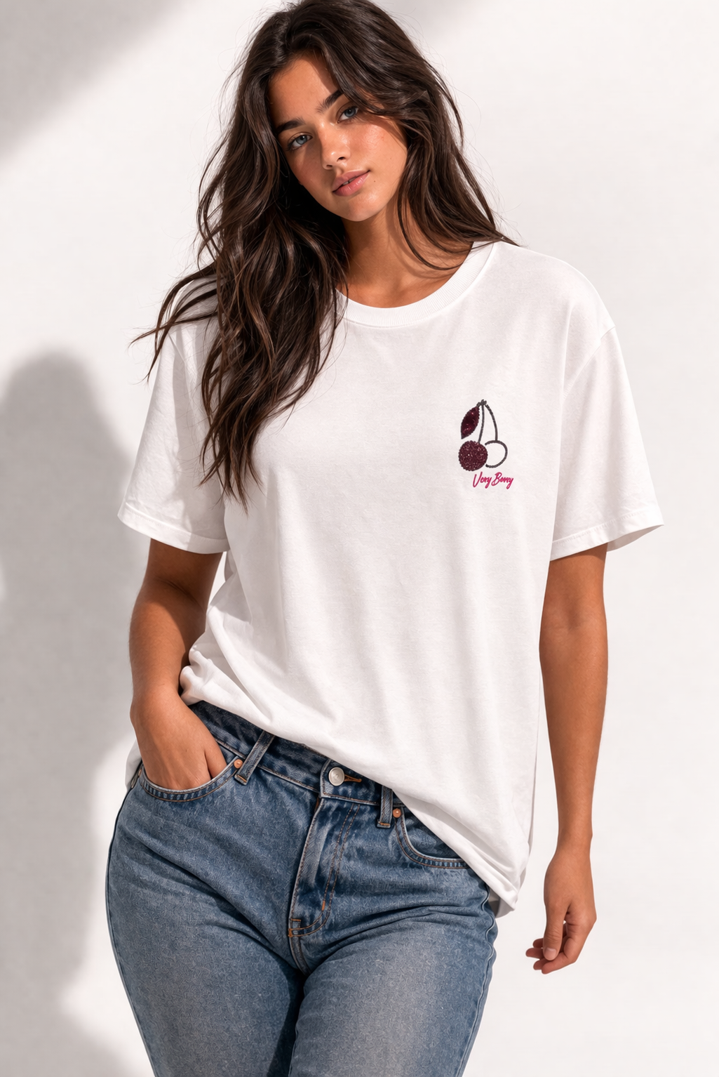 Rich & Royal Organic Cotton T-Shirt in White with Print