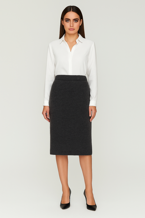 MOHAIR RIBBED KNIT SKIRT