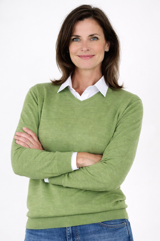 ANSETT knitwear V-Neck Jumper Fine Gage
