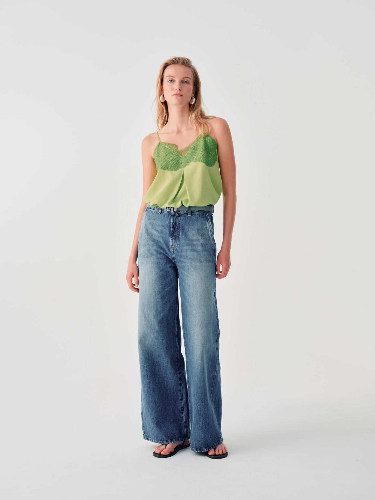 Beatrice Singlet – Embroidered Lace Camisole Made in Italy