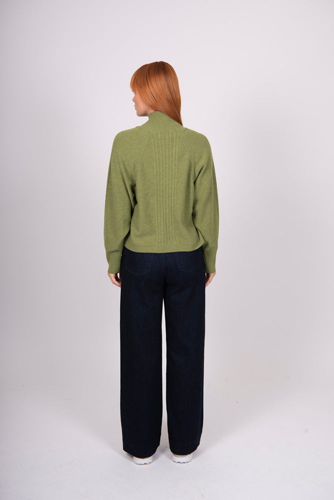 Bridge & Lord Merino/Cashmere Cable Raglan Pullover