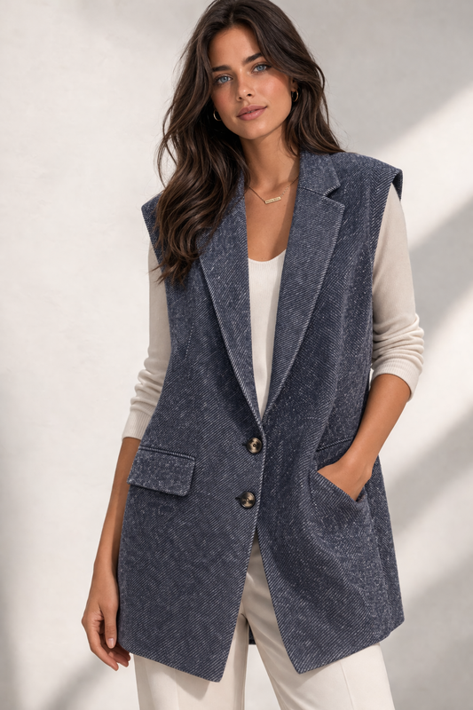 RICH & ROYAL LONG VEST CARDIGAN