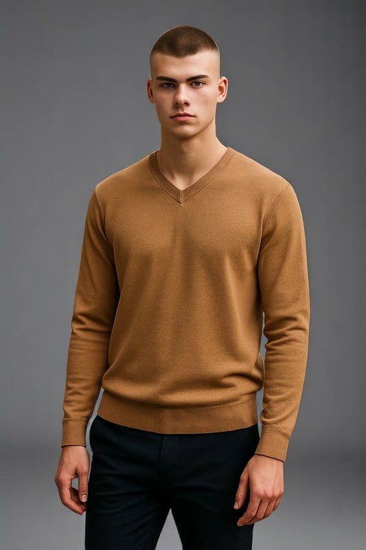 ANSETT knitwear V-Neck Jumper Fine Gage