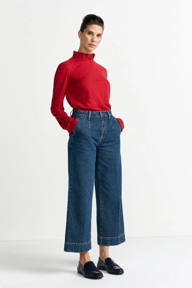 RICH & ROYAL RUFFLED NECK LONG SLEEVE MADE IN PORTUGAL