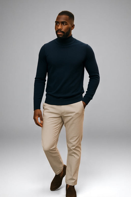 Mock neck Fields Classics Pure Merino Wool Sweater – Machine Washable