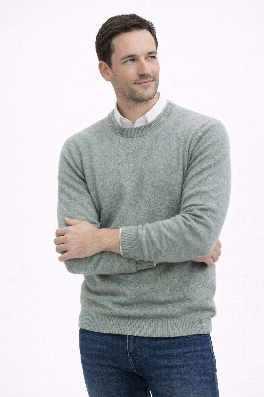 Men 100% Cashmere Crew Neck Pullover