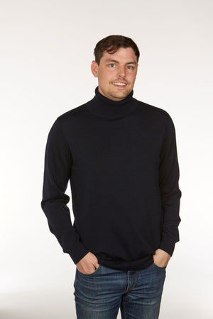 ROLL NECK PULLOVER WITH RIB BASQUE