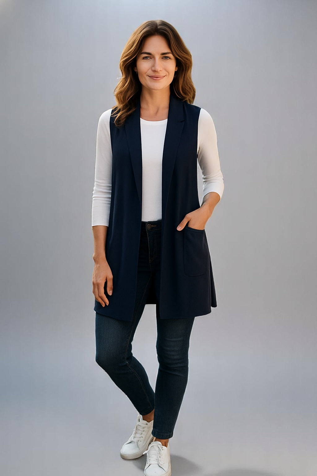 Bella Knitwear Vest with Pockets