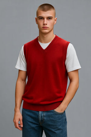 Sovrano Vest Deep vee neck Pure Merino Wool