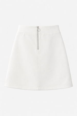 RICH & ROYAL WHITE WITH PEARLS MINI SKIRT