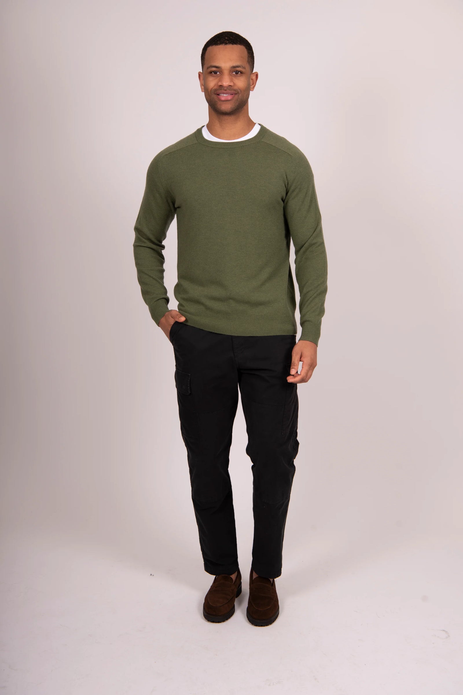 Saddle Shoulder Crew Neck Pullover