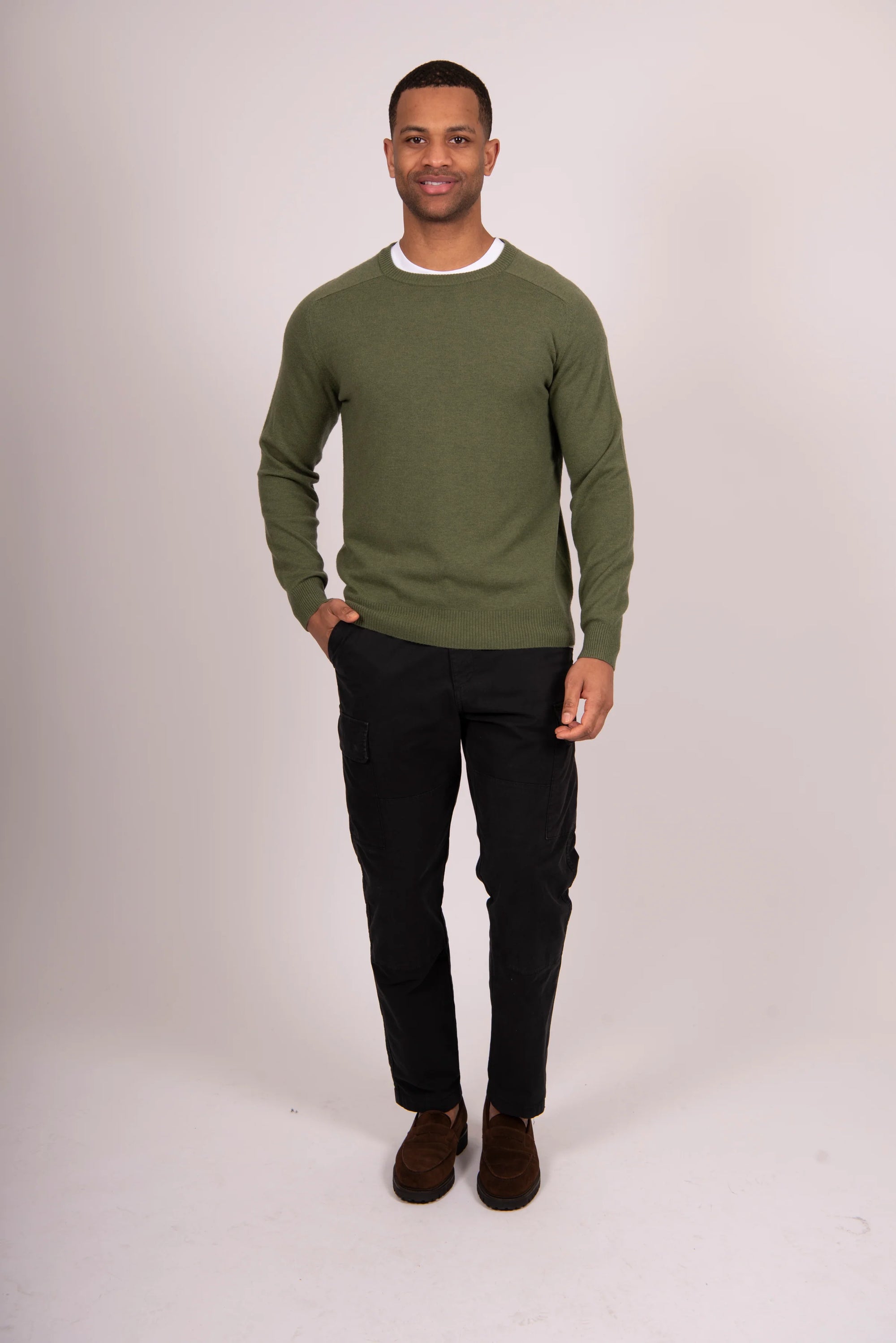 Saddle Shoulder Crew Neck Pullover