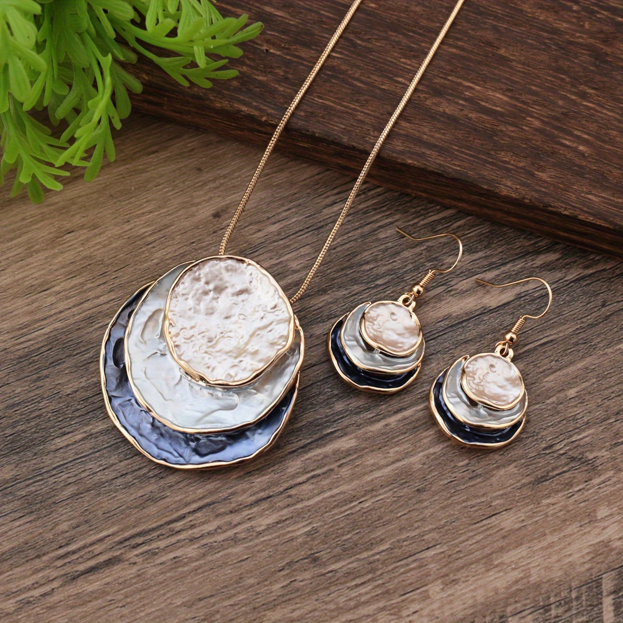 TAHLIA JEWELLERY Set/3pcs Classic Chic Three-Layer Round Bead Enamel