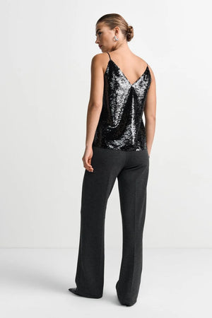 RICH & ROYAL SEQUIN TOP WITH SPAGHETTI STRAPS