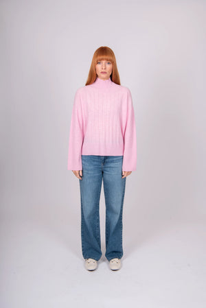 Cable Front Wide Sleeve Pullover