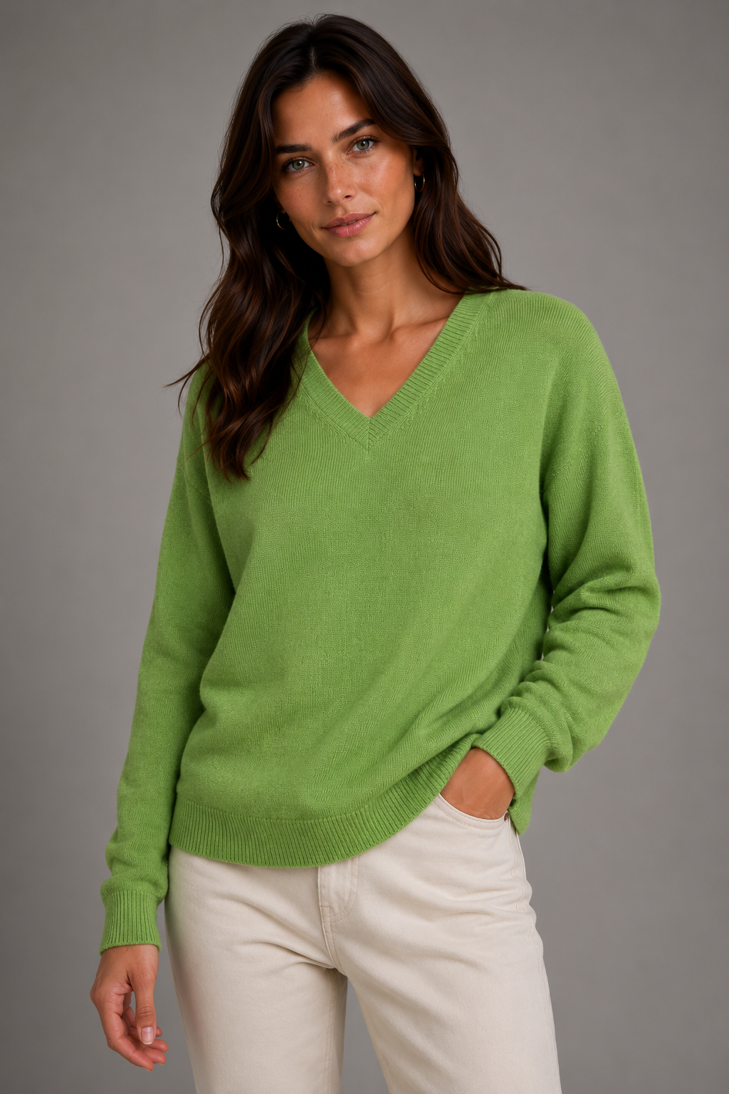 CASHMERE MERINO V-NECK PULLOVER