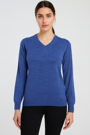 Pure Merino V-Neck Jumper Fine Gage