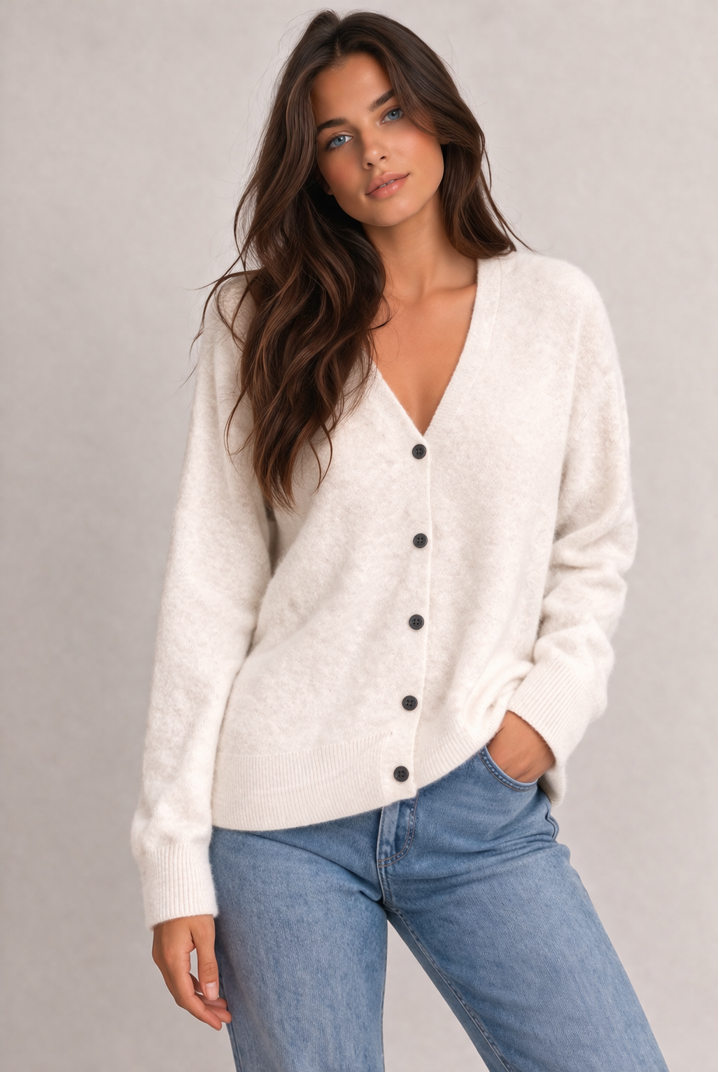 Pure Merino Wool Cardigan V-Neck Knit on Australia