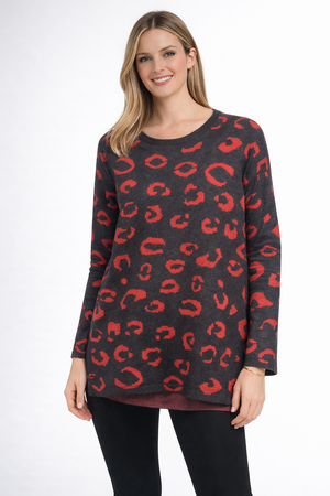 Animal print pullover