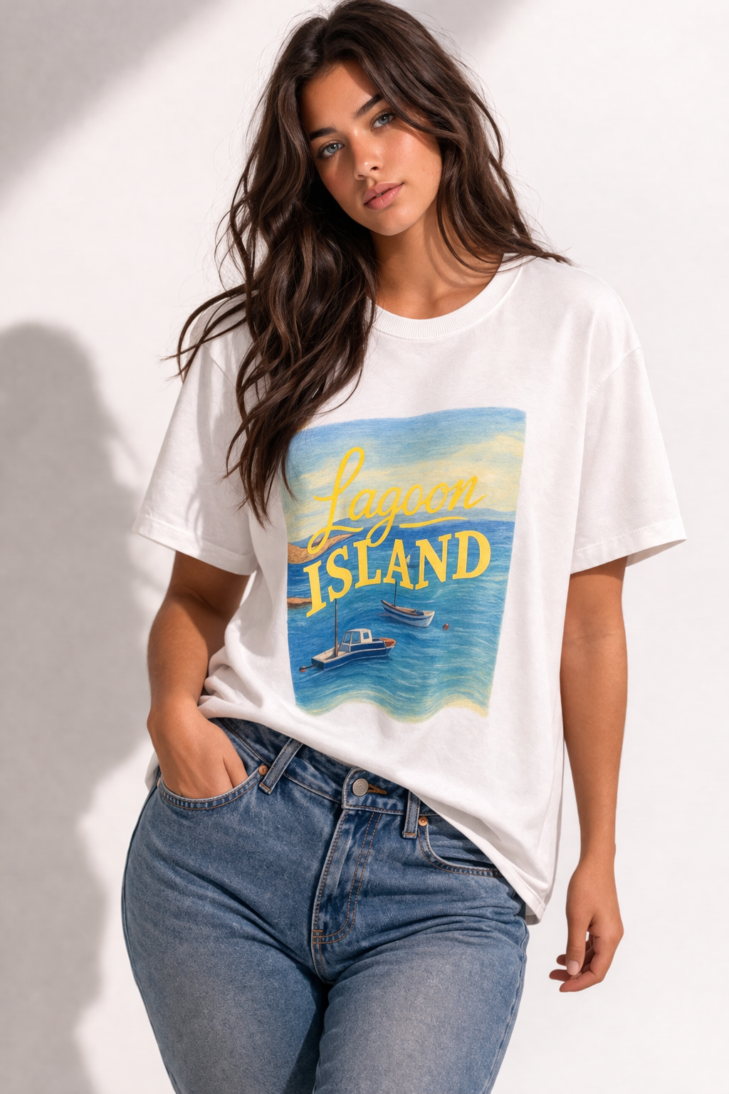 Rich & Royal Organic Cotton T-Shirt in White with Print