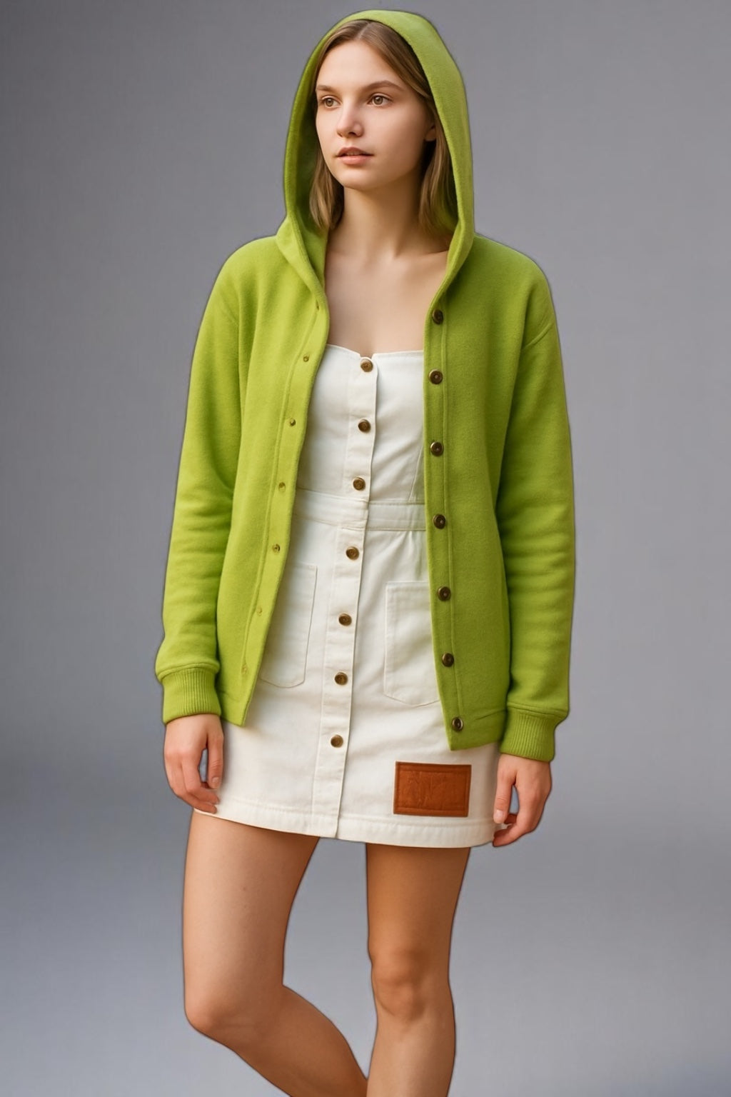 Pure Merino Wool Hoodie Cardigan