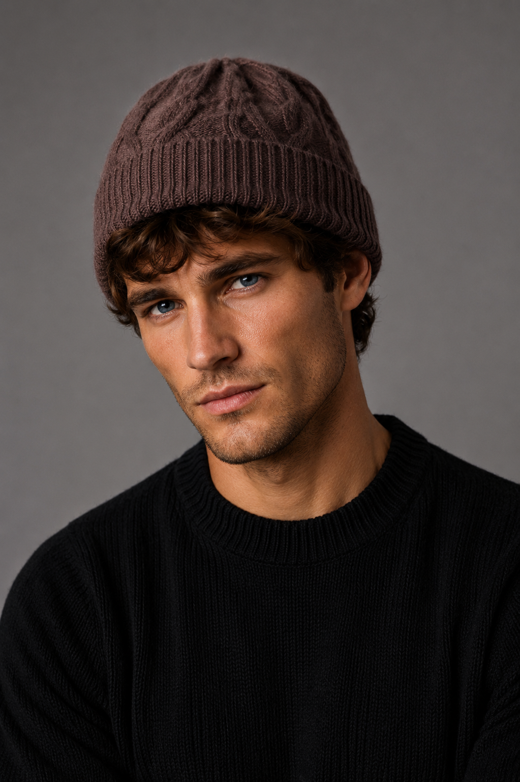 Unisex 100% Merino Wool Beanie – Cabled