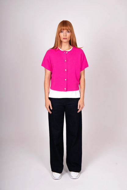 Cropped Button Through Dolman Vest