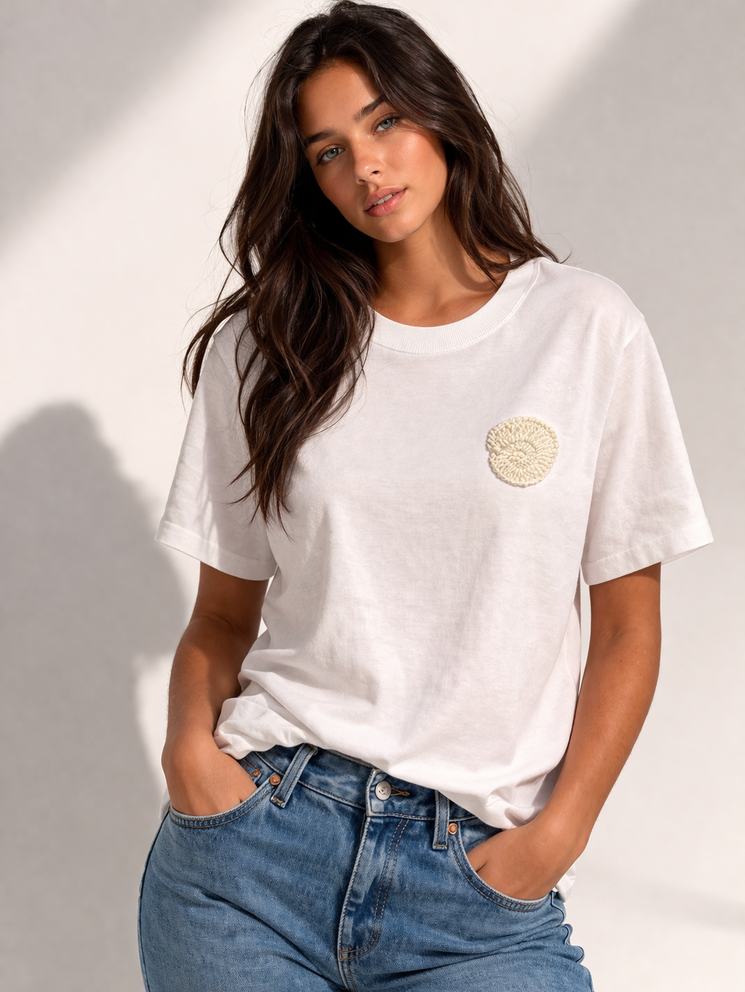 Rich & Royal Organic Cotton T-Shirt in White with Print