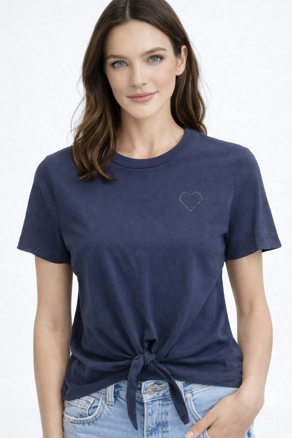 RICH & ROYAL PURE COTTON T-SHIRT WITH A BOW