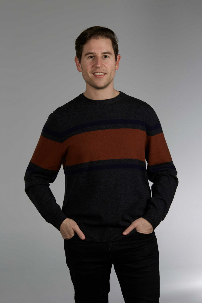 STRIPED CREW NECK PULLOVER