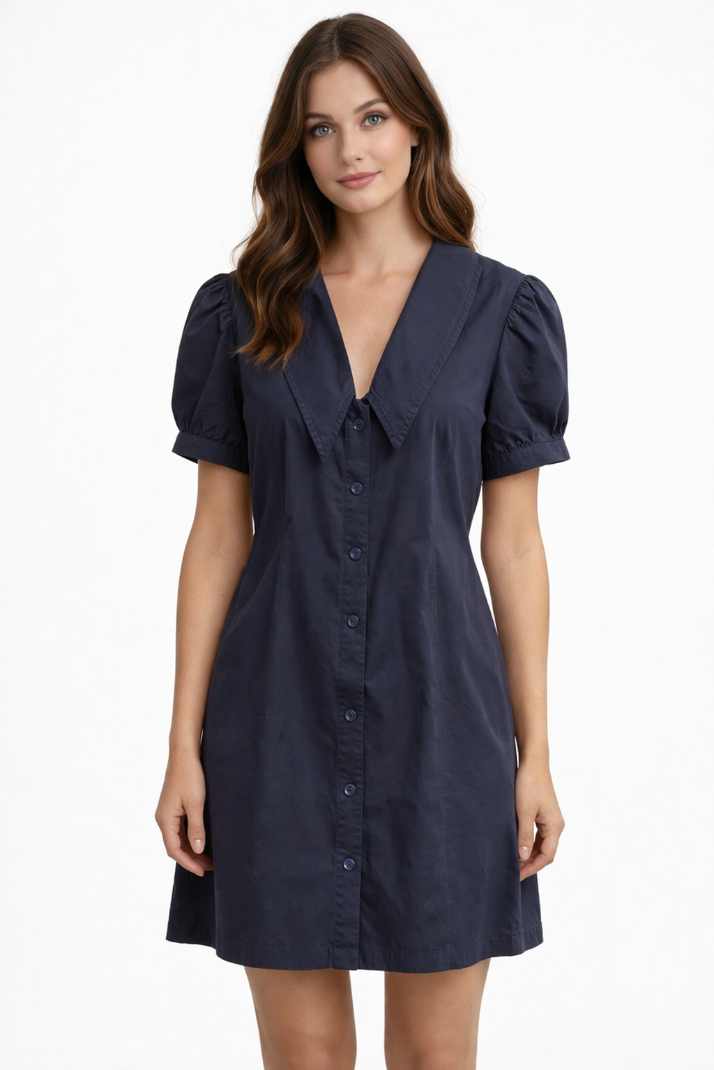 Bella Dahl Short sleeve Seamed Puritan Collar dress
