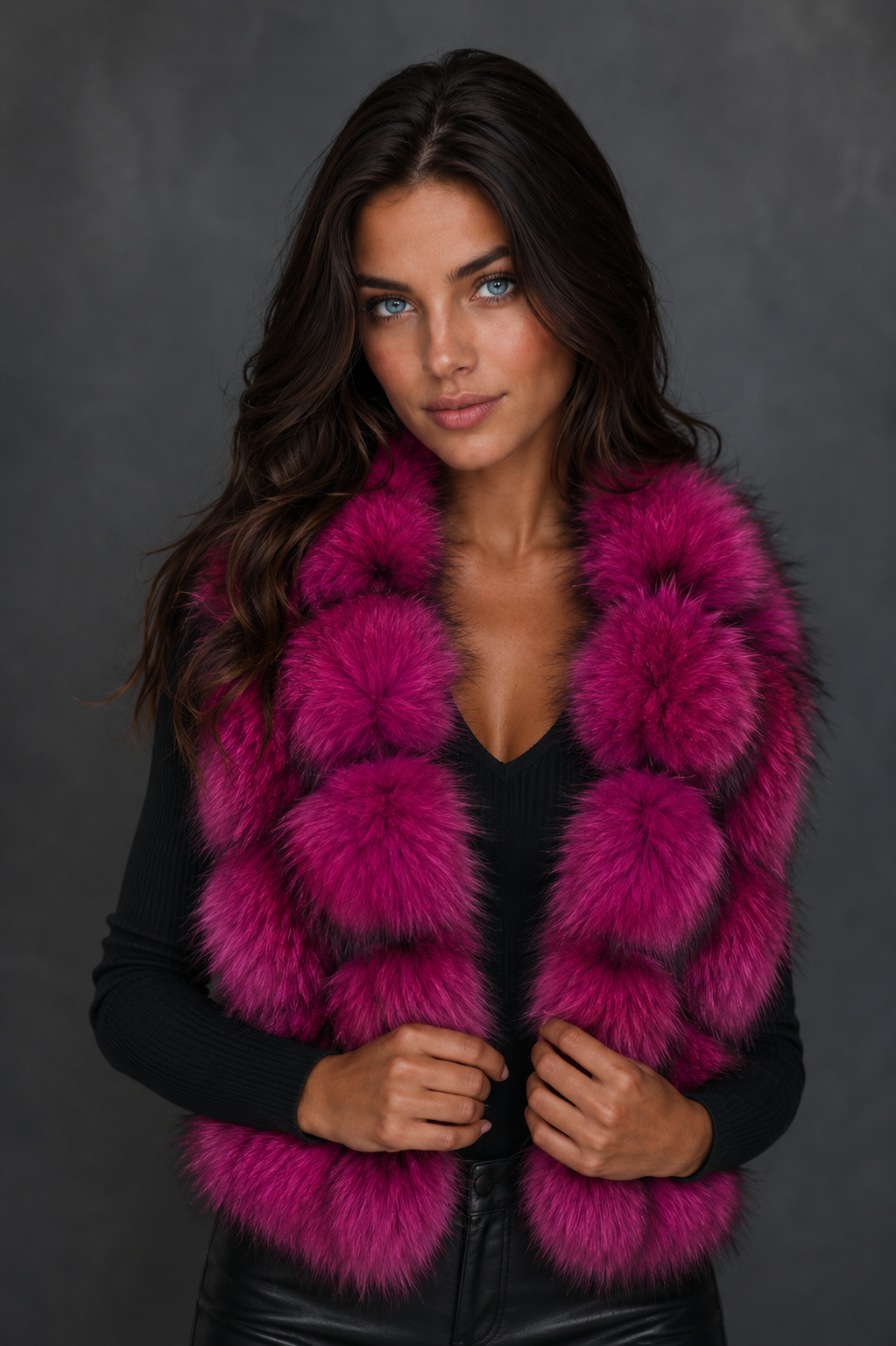Hand-Knitted Raccoon Fur Scarf