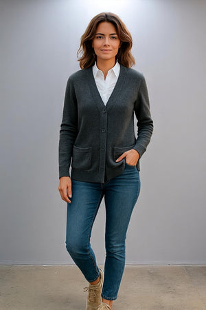 Sovrano deep Vee cardigan with pockets pure merino