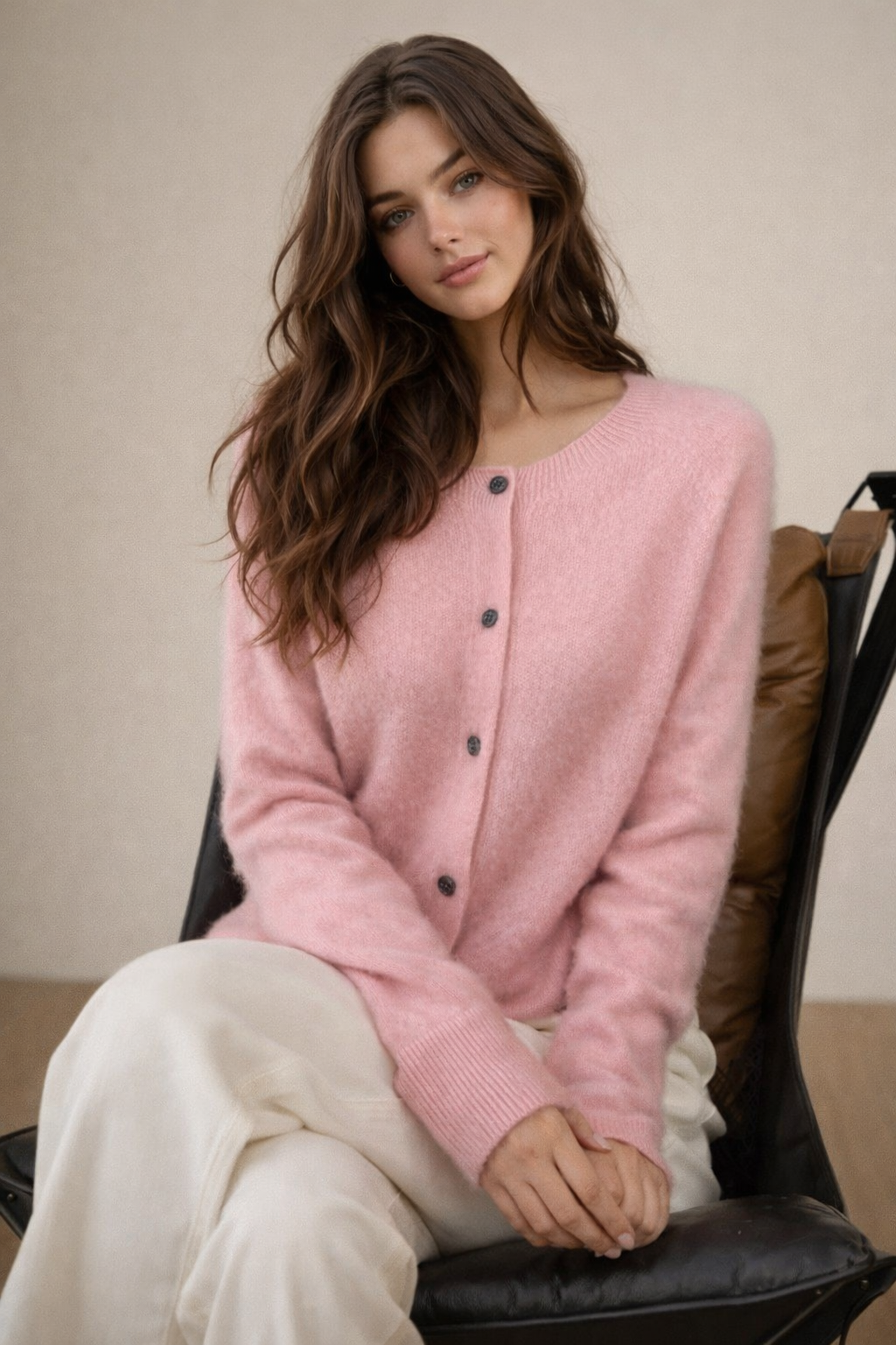 Pure wool Cardigan Round Neck Knit on Australia