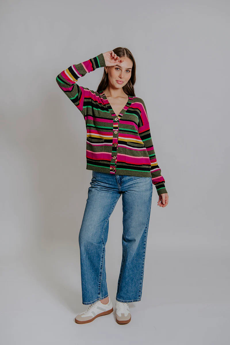 Bella - Multi Stripe Relaxed Cardigan