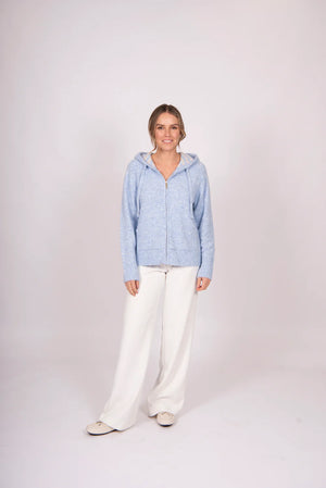 Zip Front Hoodie With Stripe Trim