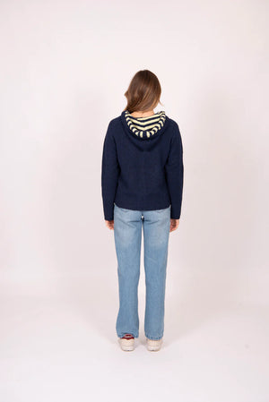 Zip Front Hoodie With Stripe Trim