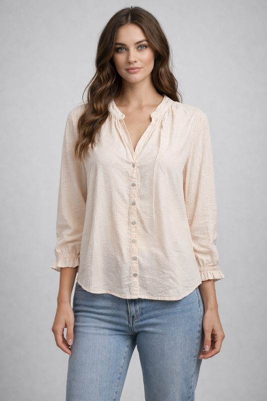 BELLA DAHL 3/4 SLEEVE TIE NECK BLOUSE