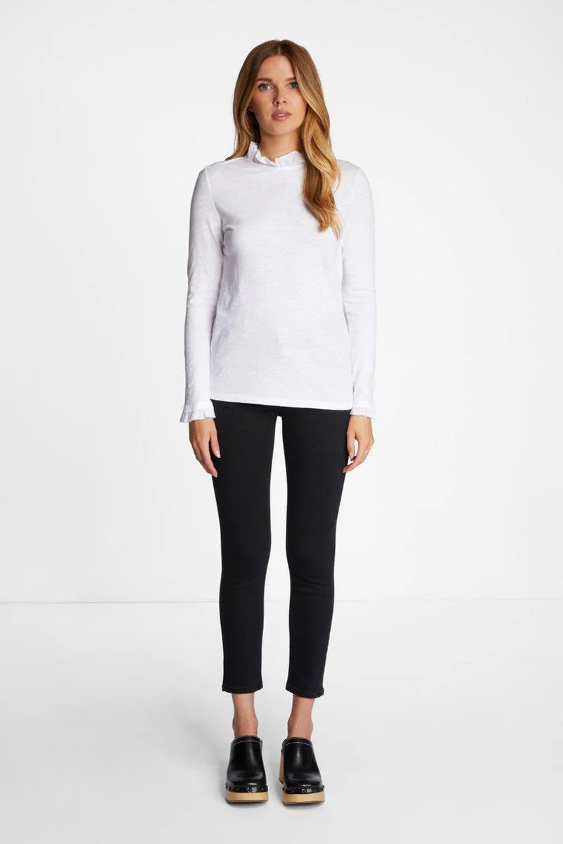 RICH & ROYAL RUFFLED NECK LONG SLEEVE PURE COTTON MADE IN PORTUGAL