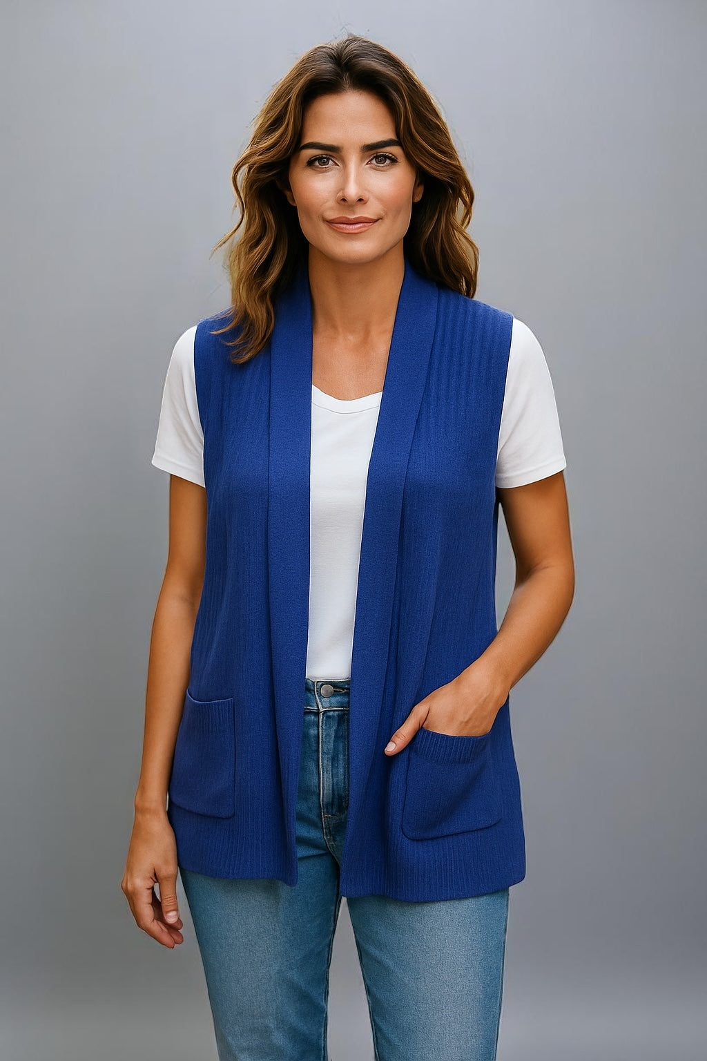 Bella Knitwear Vest with Pockets