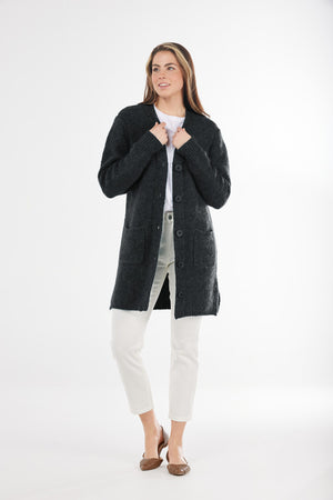 MOHAIR BUTTON UP LONGLINE CARDIGAN