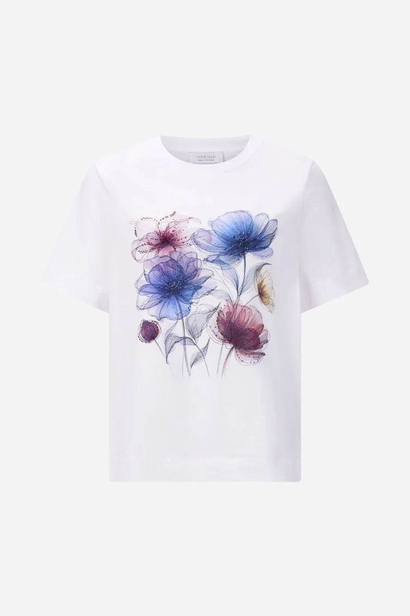 Rich & Royal Organic Cotton T-Shirt in White Print