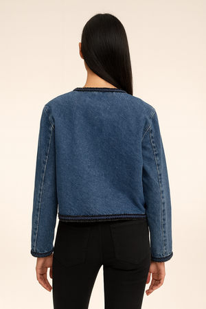 Rich & Royal Denim Boxy Jacket With Tapes