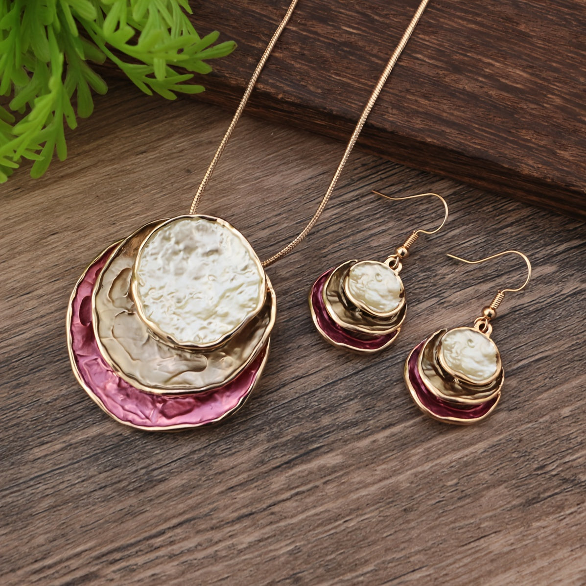TAHLIA JEWELLERY Set/3pcs Classic Chic Three-Layer Round Bead Enamel