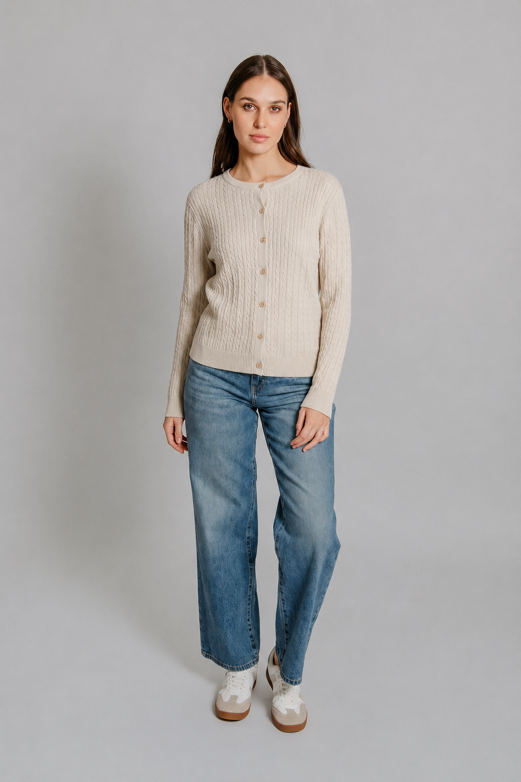 Bella - Baby Cable Crew Neck Cardi