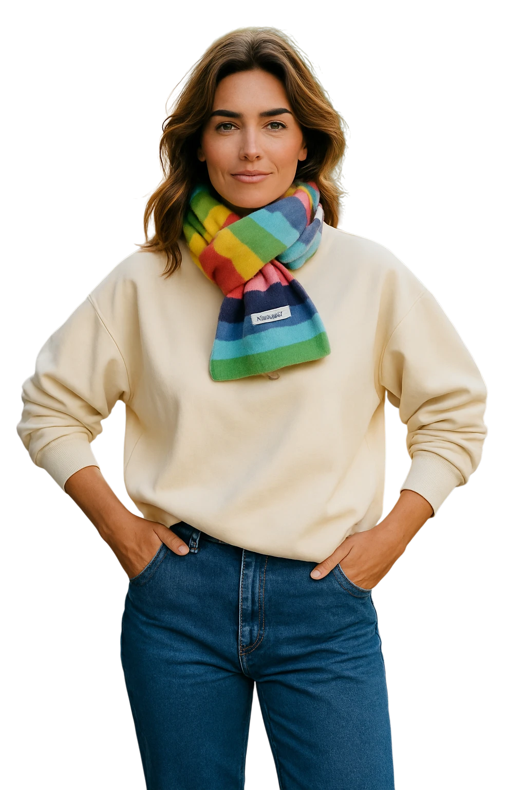 Rainbow Stripes Merino/Mohair Scarf Men And Women