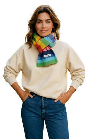 Rainbow Stripes Merino/Mohair Scarf Men And Women
