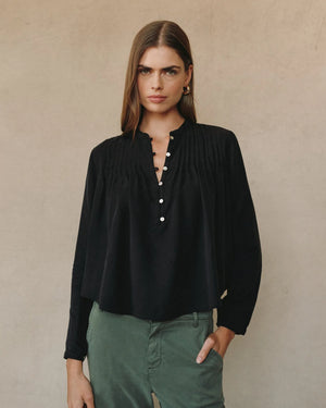 BELLA DAHL LONG SLEEVE PINTUCK PULLOVER